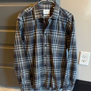 Billy Reid Men's Plaid Shirt - Gray and White